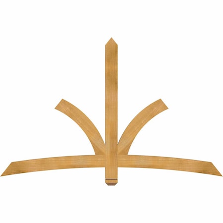 Ekena Millwork Davenport Rough Sawn Timber Gable Bracket, Western Red Cedar, 72"W x 45"H x 2"D x 4"F, 15/12 Pitch GBW072X45X0204DAV00RWR